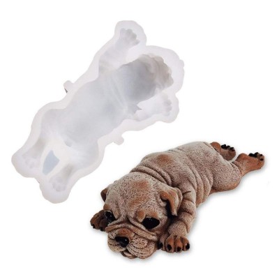 Custom Shar Pei Pug Dog Mousse Cake Pudding Ice Baking Chocolate Food Grade Silica Gel Mold